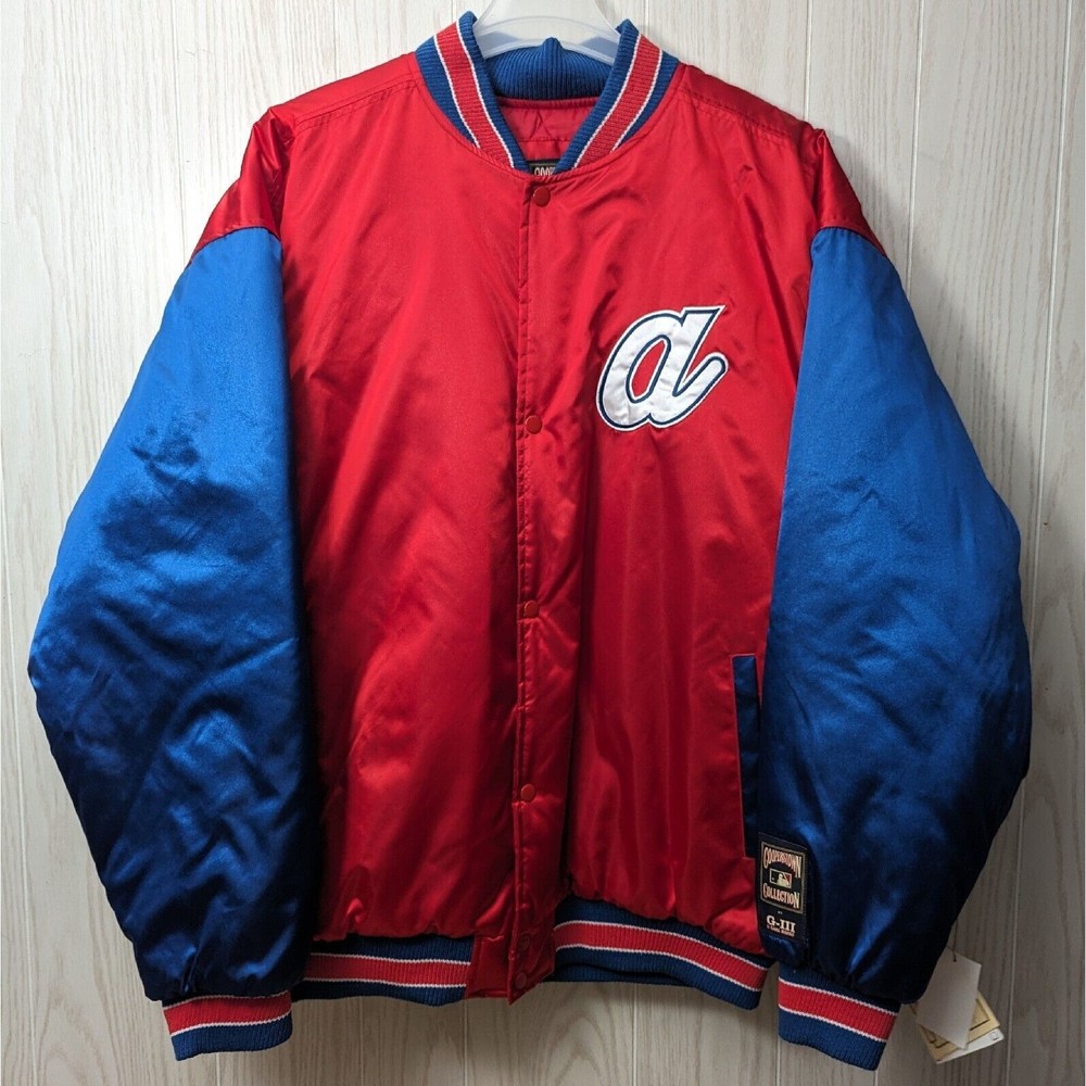 NEW NWT Vintage Atlanta Braves MLB Satin Jacket, XL Cooperstown Collection G-III